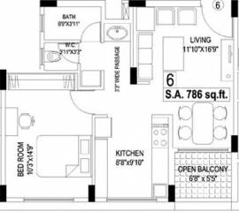Vaastu Ramnagar Housing Society (1BHK+1T (786 sq ft) 786 sq ft)