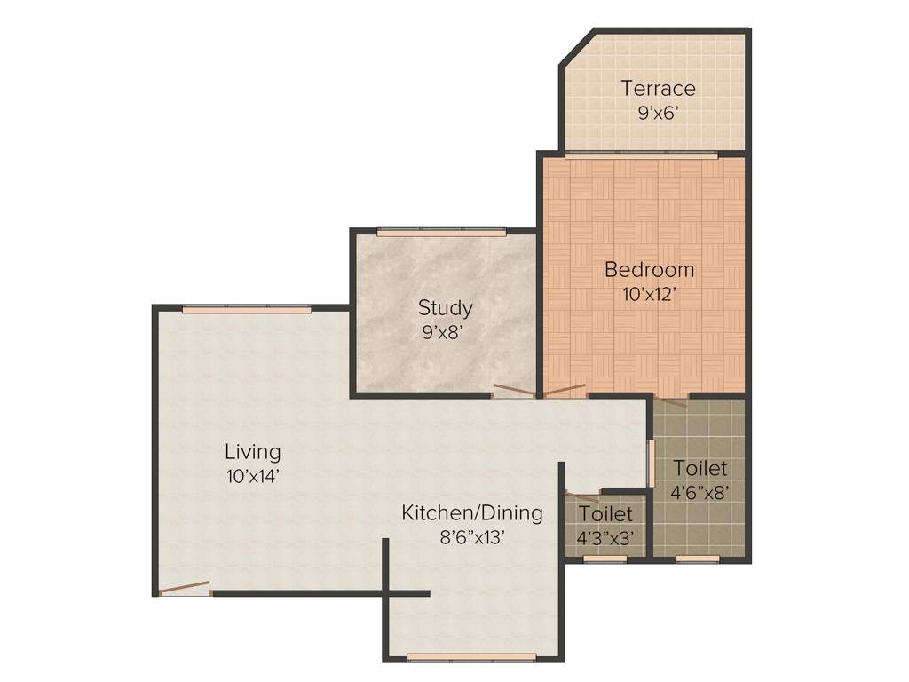 Atul Alcove (1BHK+2T (760 sq ft) + Study Room 760 sq ft)