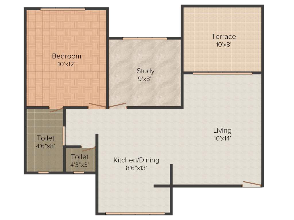 Atul Alcove (1BHK+2T (787 sq ft) + Study Room 787 sq ft)