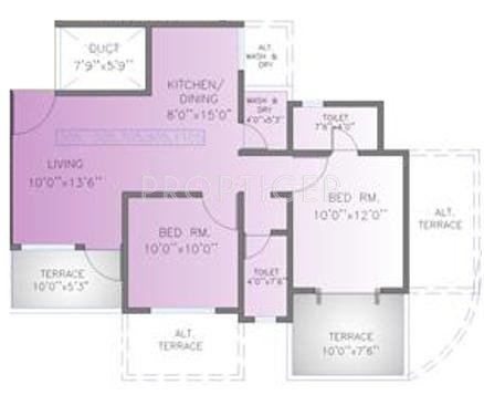 Maruti Central Park Residences (2BHK+2T (967 sq ft) 967 sq ft)