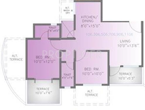 Maruti Central Park Residences (2BHK+2T (975 sq ft) 975 sq ft)