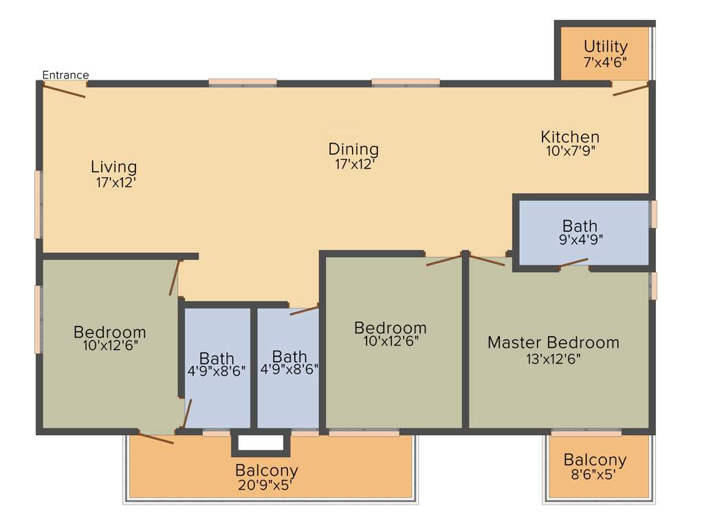 Myhna Myhna Maple (3BHK+3T (1,660 sq ft) 1660 sq ft)