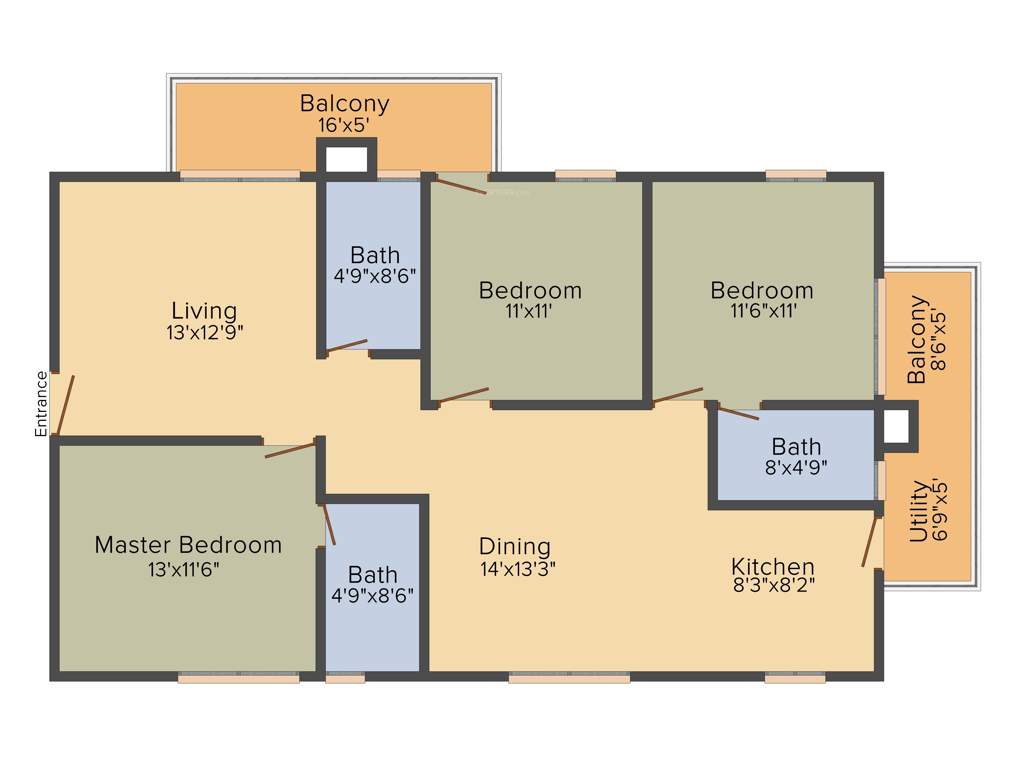 Myhna Myhna Maple (3BHK+3T (1,545 sq ft) 1545 sq ft)