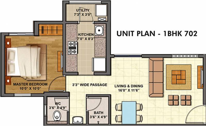 Lodha Codename Milestone (1BHK+1T (702 sq ft) 702 sq ft)