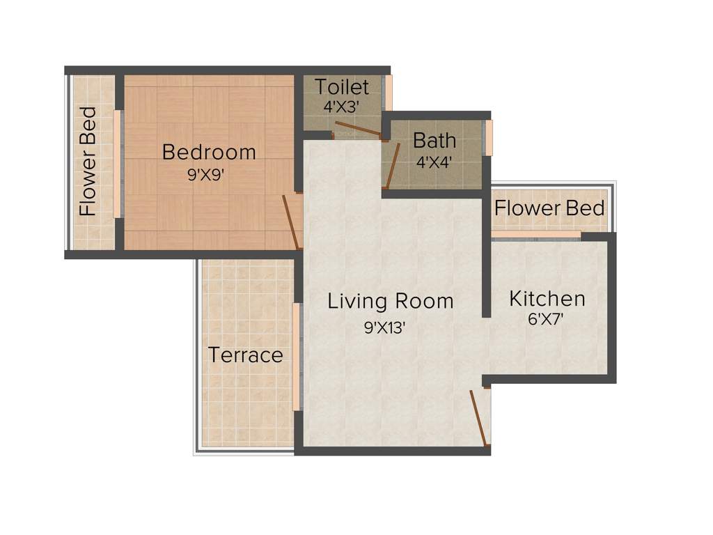 KD Kalash (1BHK+1T (620 sq ft) 620 sq ft)