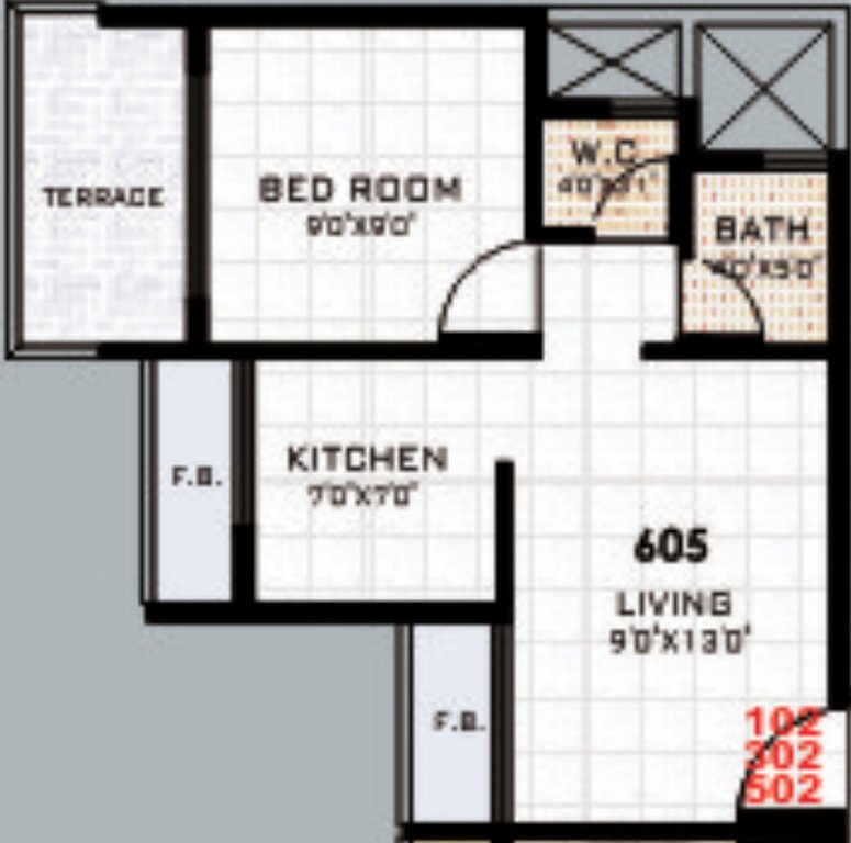 KD Kalash (1BHK+1T (605 sq ft) 605 sq ft)