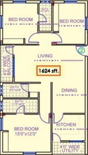 Mahayana Mj Heights (3BHK+3T (1,624 sq ft) 1624 sq ft)