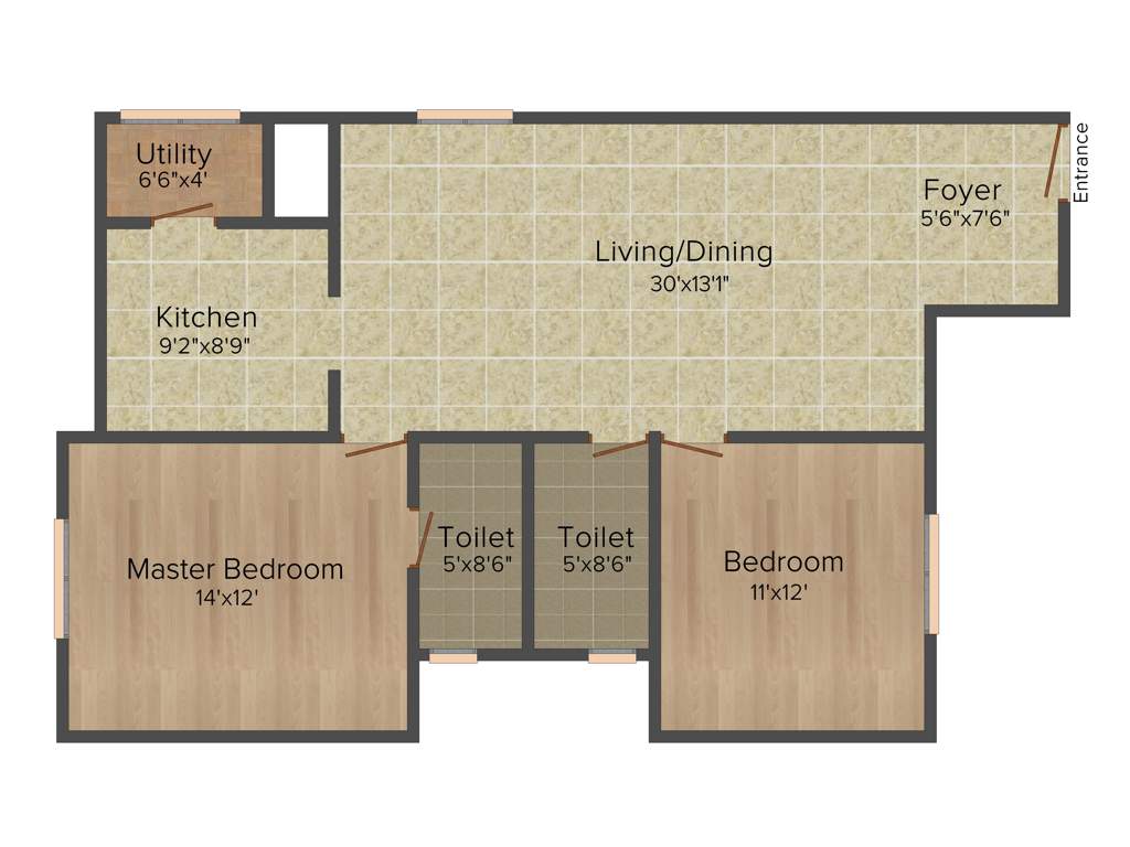 Prakruthi Forest View (2BHK+2T (1,230 sq ft) 1230 sq ft)