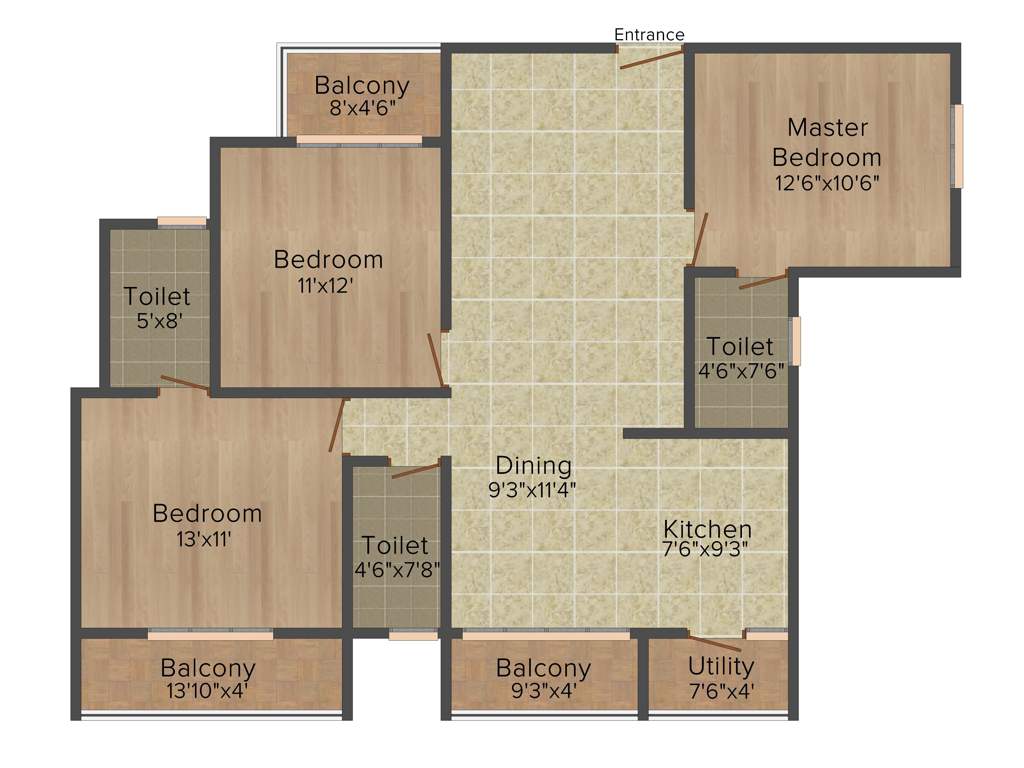 Prakruthi Forest View (3BHK+3T (1,450 sq ft) 1450 sq ft)