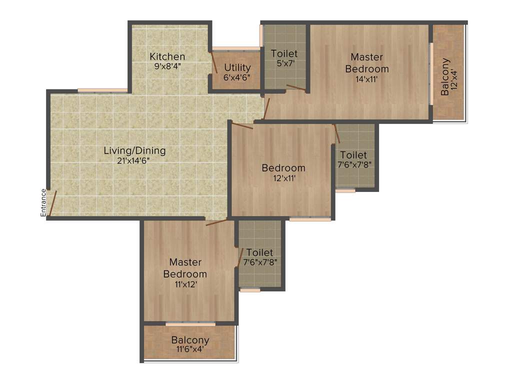 Prakruthi Forest View (3BHK+3T (1,475 sq ft) 1475 sq ft)