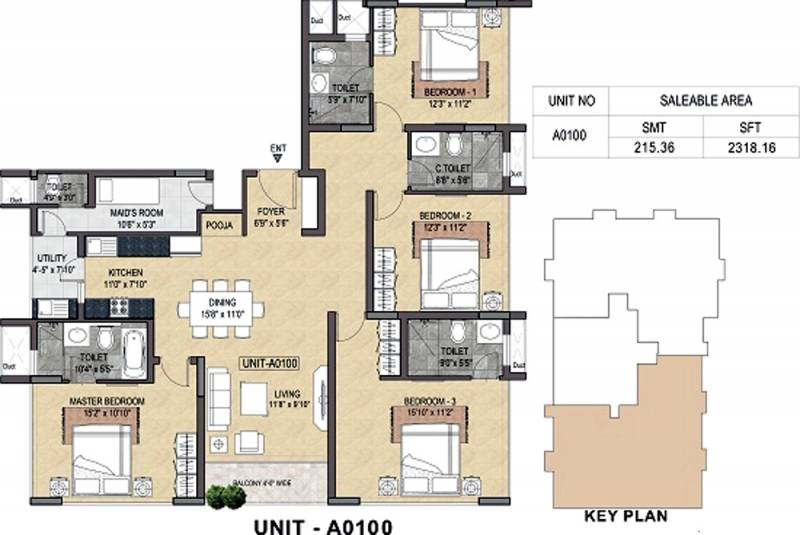 Nitesh Knightsbridge (4BHK+4T (2,318 sq ft) + Servant Room 2318 sq ft)
