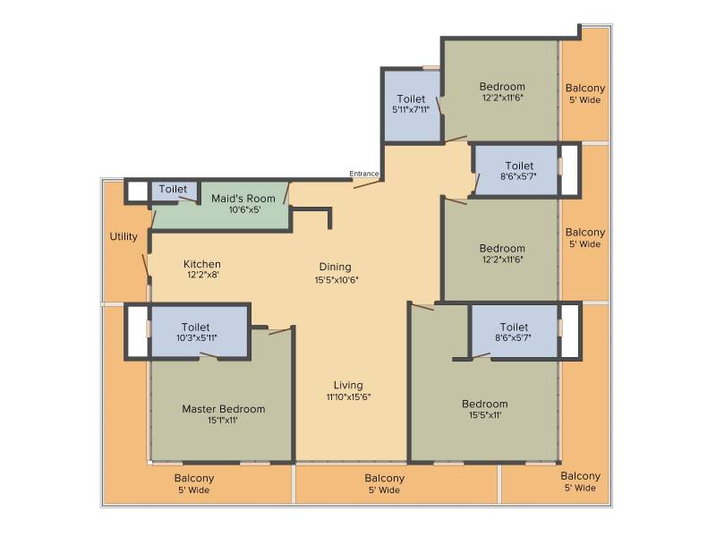 Nitesh Knightsbridge (4BHK+4T (2,316 sq ft) + Servant Room 2316 sq ft)