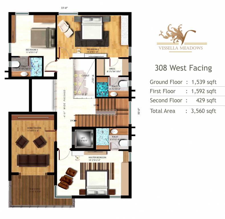 Vessella Vessella Meadows (4BHK+5T (3,560 sq ft) 3560 sq ft)