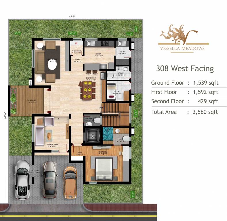 Vessella Vessella Meadows (4BHK+5T (3,560 sq ft) 3560 sq ft)