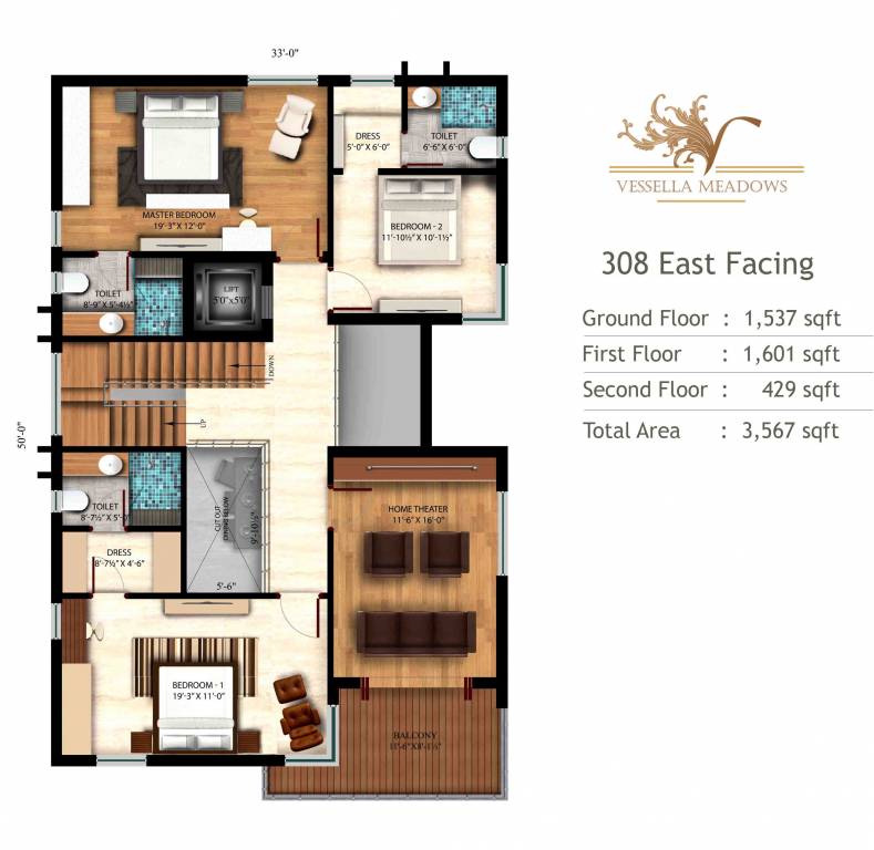 Vessella Vessella Meadows (4BHK+5T (3,567 sq ft) 3567 sq ft)