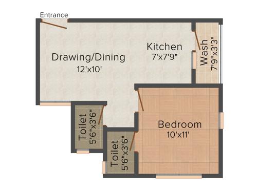 Kalp Capitol Flora (1BHK+2T (666 sq ft) 666 sq ft)