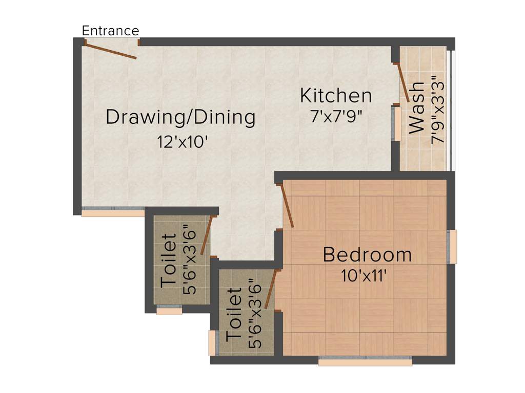 Kalp Capitol Flora (1BHK+2T (666 sq ft) 666 sq ft)