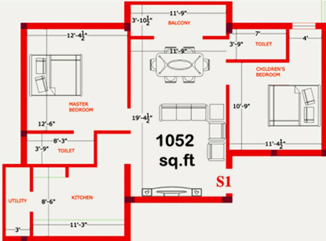 Skyline Ingress (2BHK+2T (1,052 sq ft) 1052 sq ft) Skyline Ingress (2BHK+2T (1,052 sq ft) 1052 sq ft)