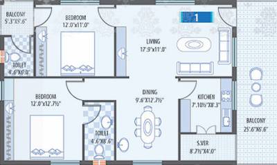 Mourya Residency (2BHK+2T (1,325 sq ft) 1325 sq ft) Mourya Residency (2BHK+2T (1,325 sq ft) 1325 sq ft)
