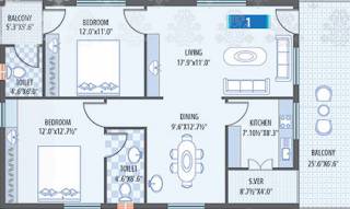 Mourya Residency (2BHK+2T (1,325 sq ft) 1325 sq ft) Mourya Residency (2BHK+2T (1,325 sq ft) 1325 sq ft)