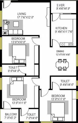 Mourya Classic (3BHK+3T (1,625 sq ft) 1625 sq ft)