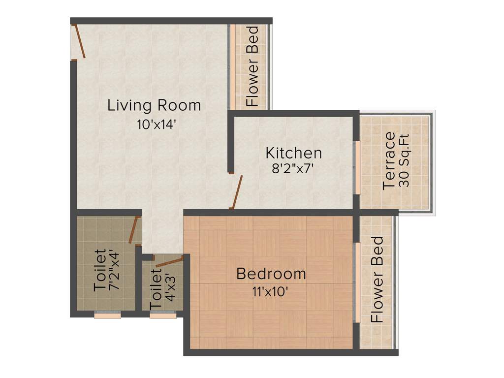 AR Saraswati (1BHK+1T (530 sq ft) 530 sq ft)