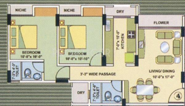 Evershine Classique (2BHK+2T (1,070 sq ft) 1070 sq ft) Evershine Classique (2BHK+2T (1,070 sq ft) 1070 sq ft)