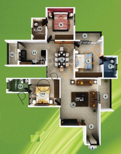 Aratt Adora (3BHK+3T (1,455 sq ft) 1455 sq ft)