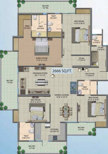 Migsun Wynn (4BHK+4T (2,666 sq ft) + Servant Room 2666 sq ft)
