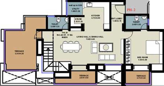 Ramsina Group Punya Parva (3BHK+3T (2,262 sq ft) + Study Room 2262 sq ft)