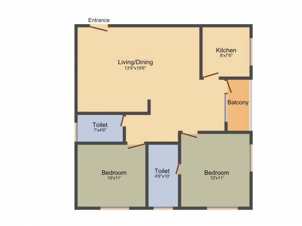 Gem Residency (2BHK+2T (1,083 sq ft) 1083 sq ft)