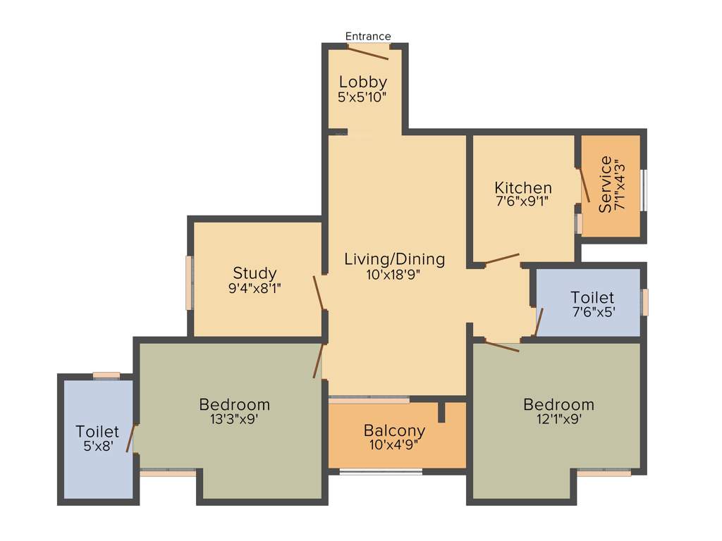 Ramani Spice Gaarden (2BHK+2T (1,245 sq ft) + Study Room 1245 sq ft)