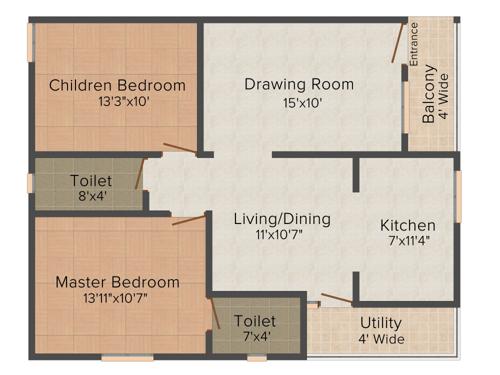Lakshmi Pras Heights (2BHK+2T (1,176 sq ft) 1176 sq ft)