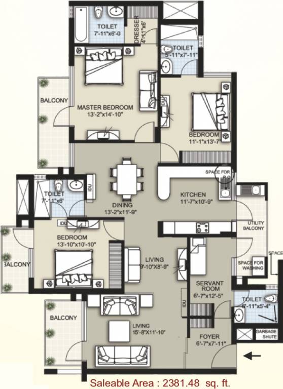 Raheja Atharva (3BHK+3T (2,381 sq ft) Servant Room 2381 sq ft) Raheja Atharva (3BHK+3T (2,381 sq ft) Servant Room 2381 sq ft)