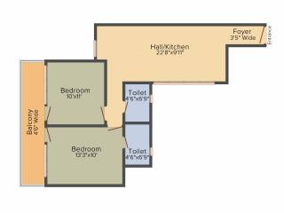 Breez Global Hill View (2BHK+2T (585 sq ft) 585 sq ft)