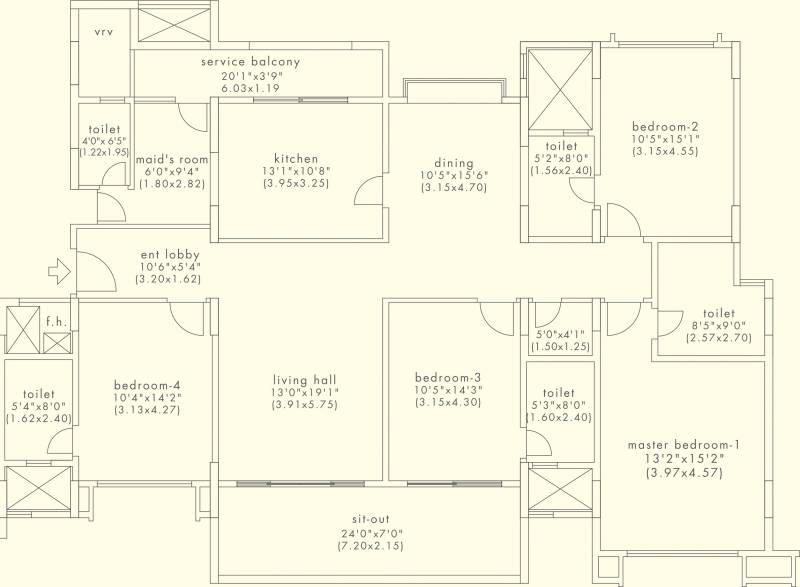 Kasturi Legacy (4BHK+5T (2,710 sq ft) + Servant Room 2710 sq ft)