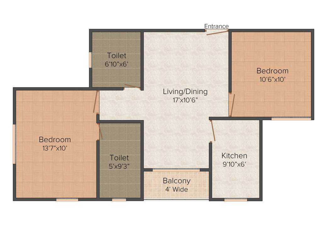 Siddha Town Madhyamgram (2BHK+2T (920 sq ft) 920 sq ft)