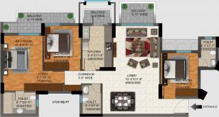 DLF Regal Gardens (3BHK+3T (1,719 sq ft) 1719 sq ft)