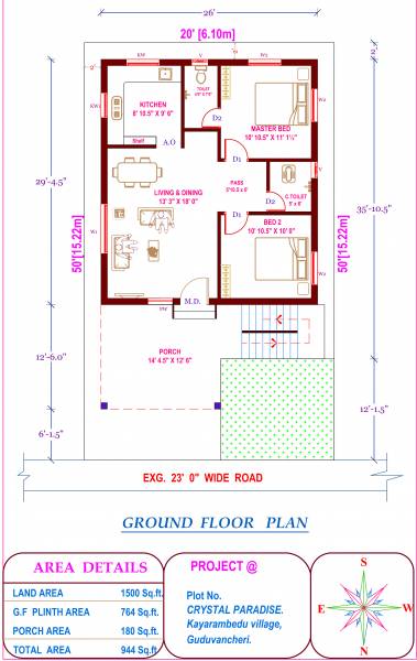 KPN Crystal Paradise (2BHK+2T (1,200 sq ft) 1200 sq ft)