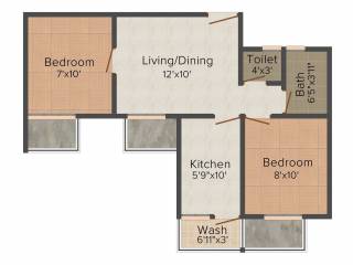 Golden Opulence (2BHK+2T (690 sq ft) 690 sq ft)