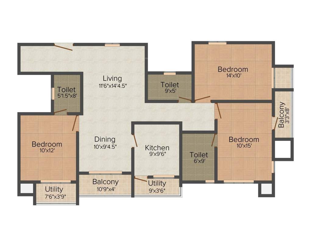 Golden Opulence (3BHK+3T (1,737 sq ft) 1737 sq ft)