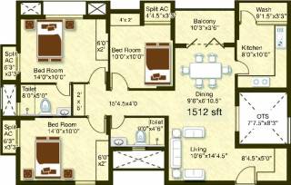 Golden Opulence (3BHK+2T (1,512 sq ft) 1512 sq ft)