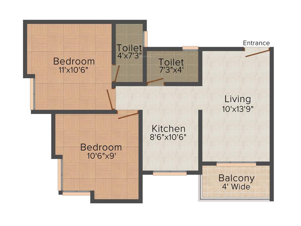 Vastu Shobhana Residency (2BHK+2T (821 sq ft) 821 sq ft)