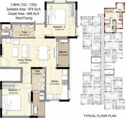DRA Pristine Pavilion (2BHK+2T (974 sq ft) 974 sq ft) DRA Pristine Pavilion (2BHK+2T (974 sq ft) 974 sq ft)
