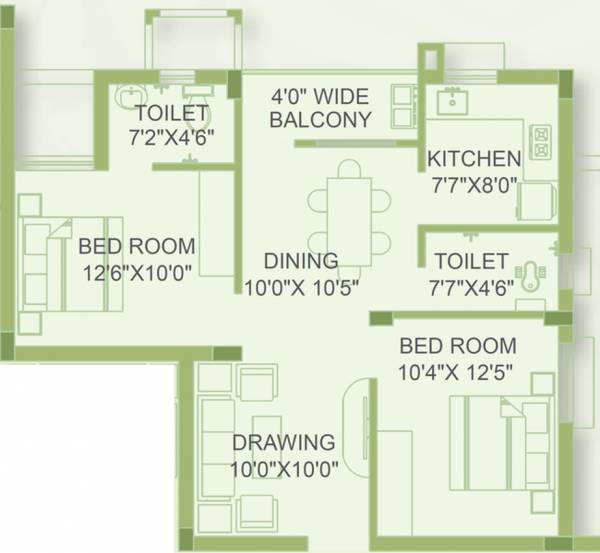 Saswat Golap Residency (2BHK+2T (976 sq ft) 976 sq ft) Saswat Golap Residency (2BHK+2T (976 sq ft) 976 sq ft)