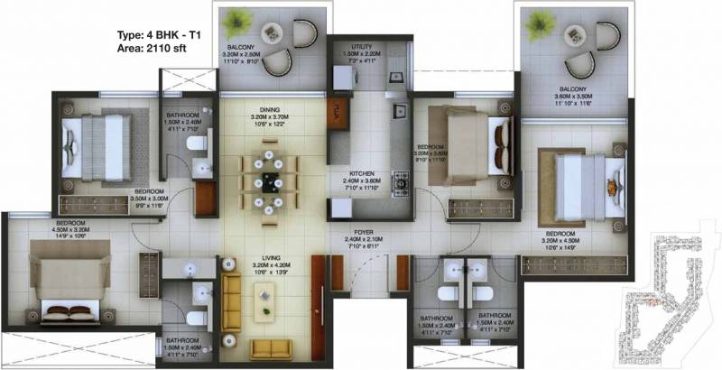 Casagrand Royce (4BHK+4T (2,110 sq ft) + Pooja Room 2110 sq ft)