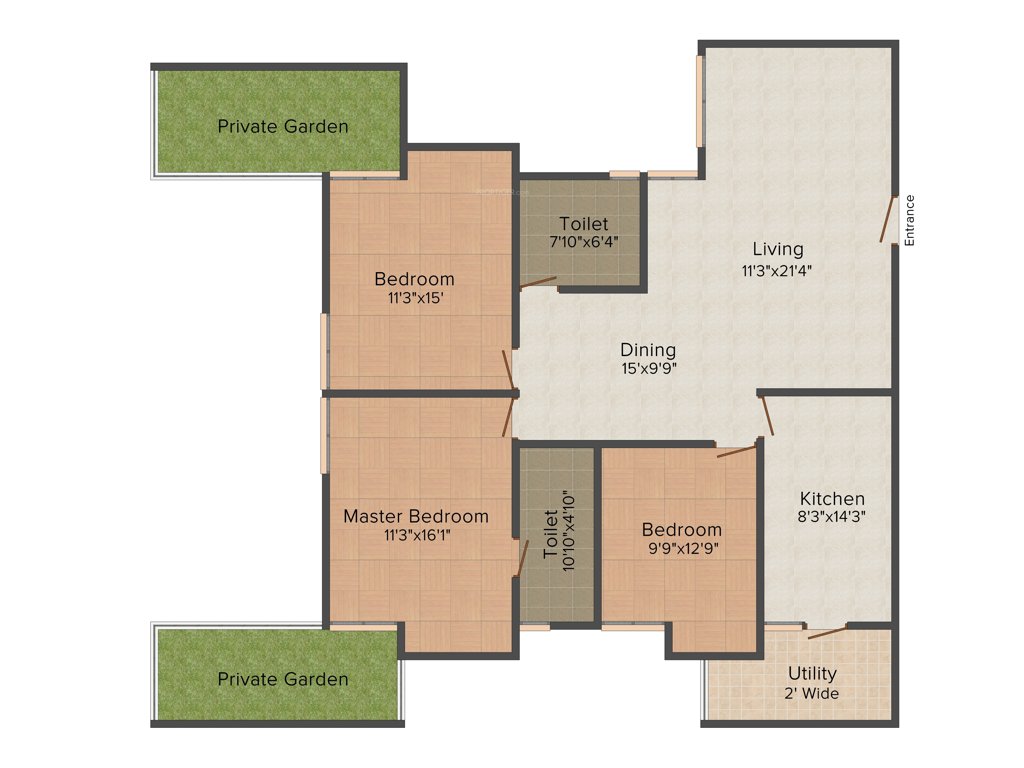 Northstar District 1 (3BHK+2T (1,560 sq ft) 1560 sq ft)