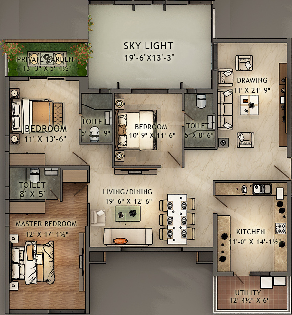 Northstar District 1 (3BHK+3T (1,909 sq ft) 1909 sq ft) Northstar District 1 (3BHK+3T (1,909 sq ft) 1909 sq ft)