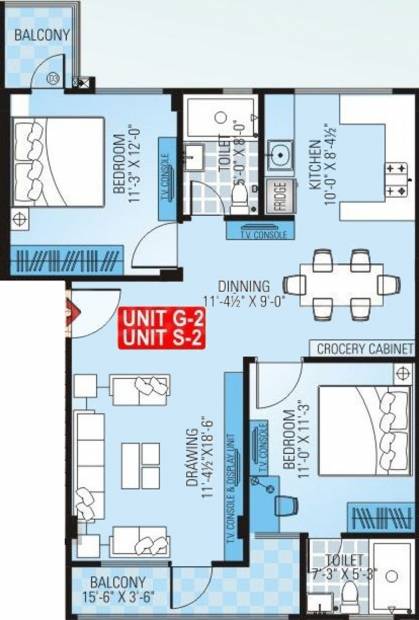 Dhanuka Sunshine Krishna (2BHK+2T (1,080 sq ft) 1080 sq ft)