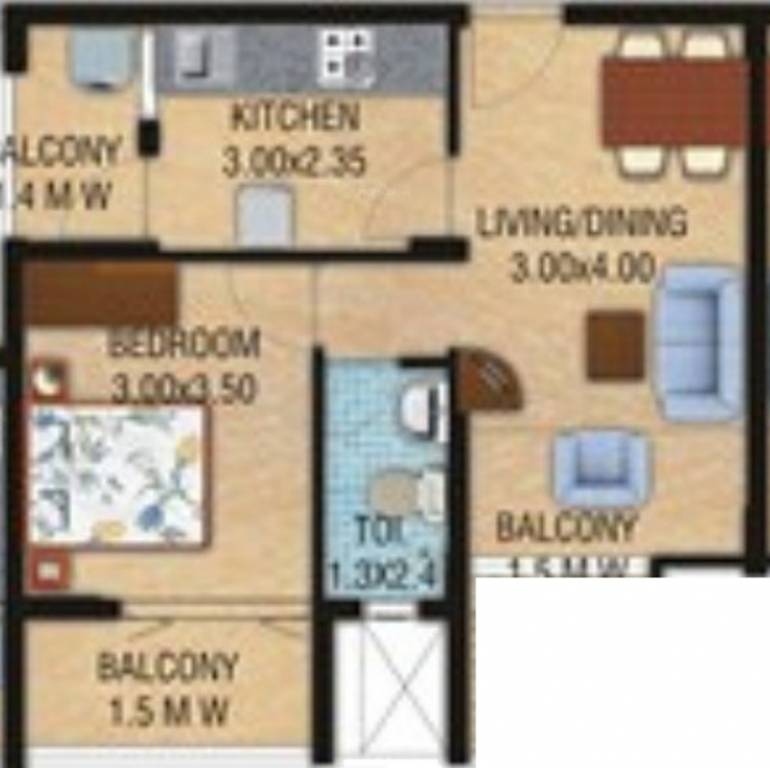 Aman Vivenda Goes (1BHK+1T (645 sq ft) 645 sq ft) Aman Vivenda Goes (1BHK+1T (645 sq ft) 645 sq ft)